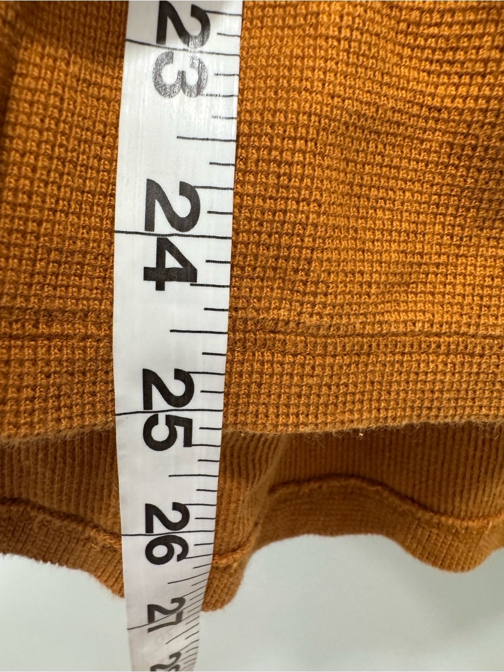 Anthropologie Knit V-Neck Top with Floral Balloon Sleeves - Rust. PTP is 22 - Picture 8 of 8
